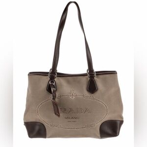 Vintage Prada Jacquard Triangle Tote